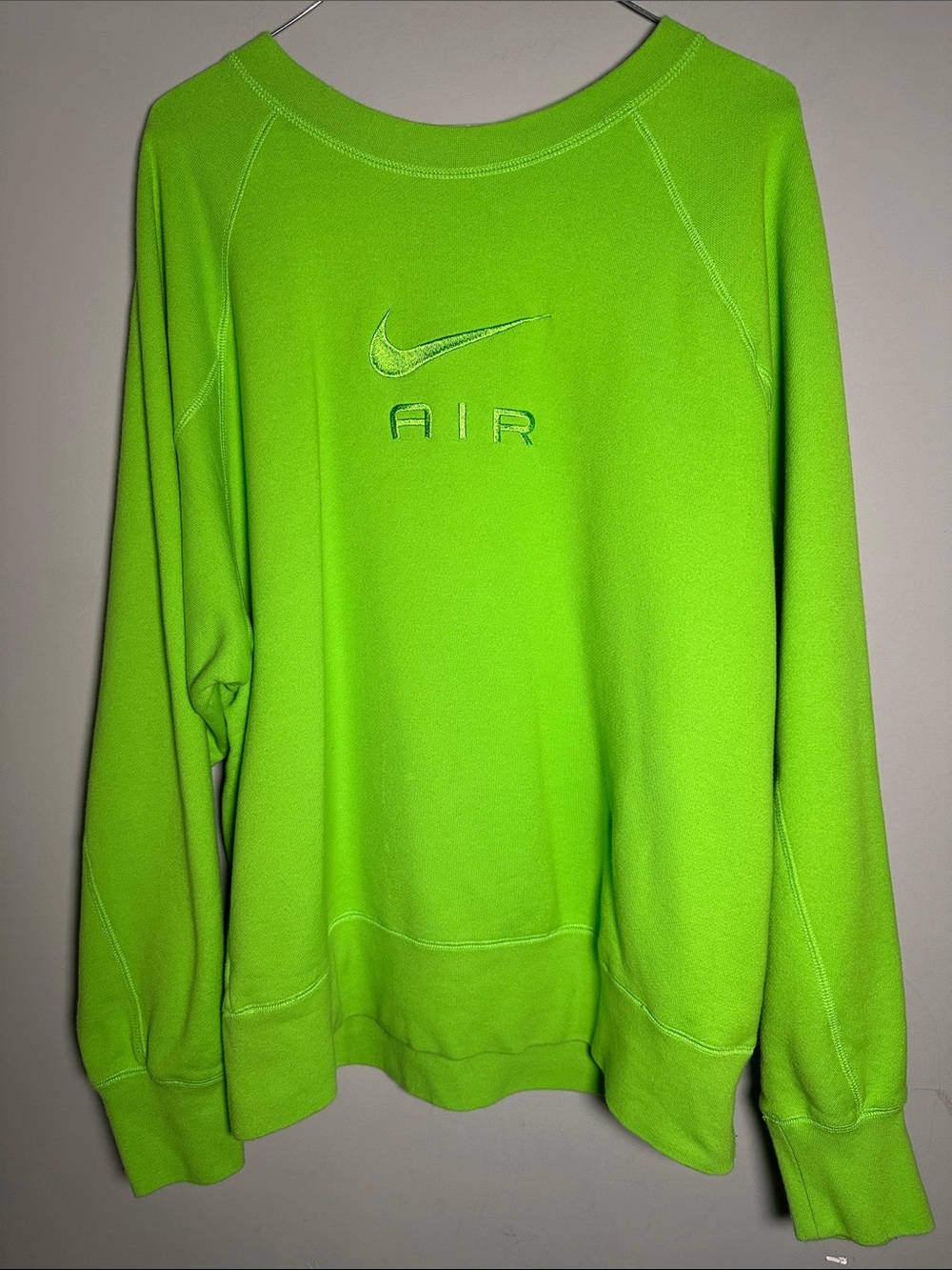 Nike AIR rare neon bright Green Crewneck oversized Sweatshirt